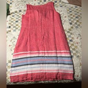 100% linen sleeveless Talbots, dress, machine wash!